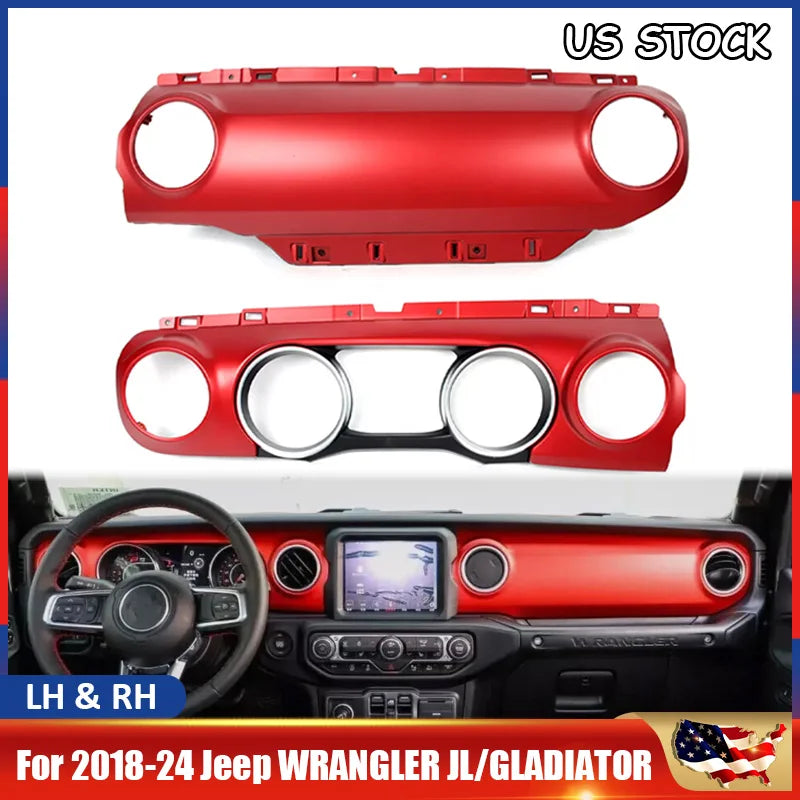 For 2018-2024 Jeep Wrangler Jl Gladiator Driver Rubicon Dash Trim Strip 6AB21SRRAA，6AB28SRRAD Steering Wheel Accessories