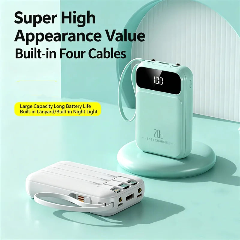 20000mAh Mini Power Bank Fast Charge Powerbank CCC Portable External Battery for iPhone Xiaomi Huawei Samsung