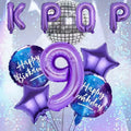 10Pcs/set Purple K-Pop Music Theme Birthday Balloons Decoration 0-9 Number Birthday Parties Photo Backdrops Perfect Social Gift