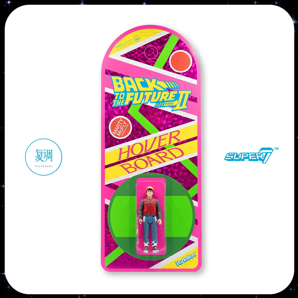 In Stock Super7 ReAction Back To The Future Part II Marty McFly Hover Board Limited 3.75" Retro Action Figure