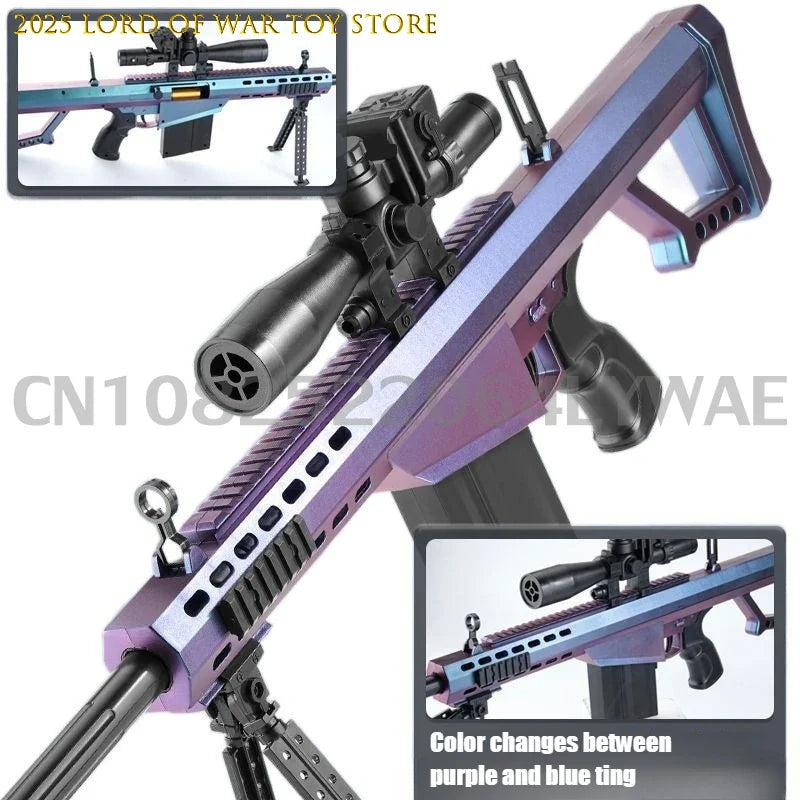 Barrett Sniper Rifle Toy Gun Realistic Soft Bullet Gun Big Manual Blaster Airsoft Weapons Adults Boys Outdoor Games CS Fighting