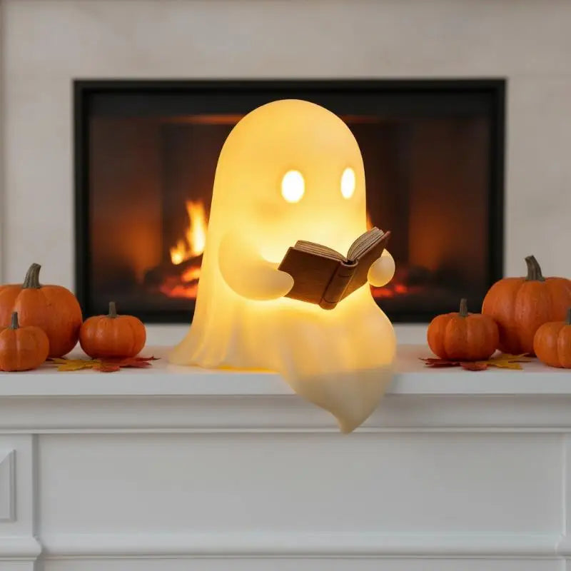 Ghost Reading Book Tabletop Halloween Lamp