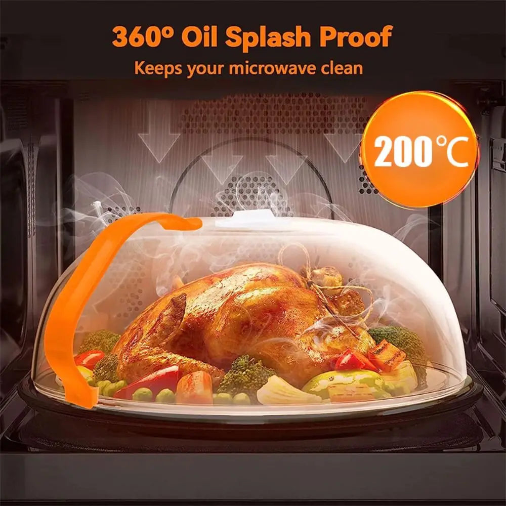 High Temperature Resistant Microwave Splash Cover Transparent Cover BPA Free Food Heating Cover Easy Clean