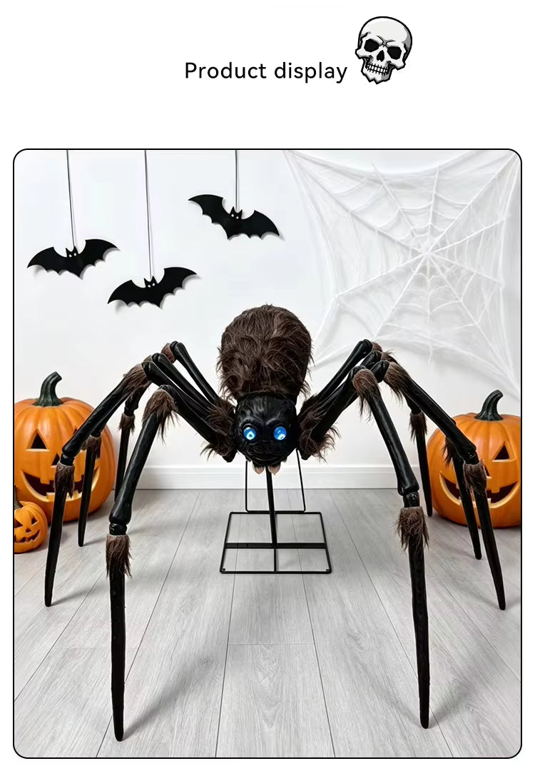 6.1 ft Animated Halloween Spider, Light-Up and Motion Activated