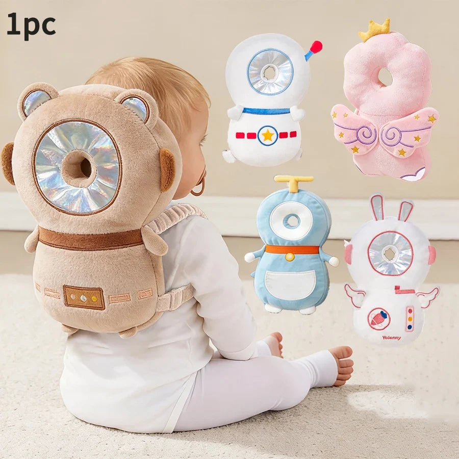 1pc Baby Head Protector Pillow - Protective Backpack, Anti-Fall Head Pillow, Adjustable Baby Head Protection Pad, Comfortable, Cute Cartoon Design, Suitable for Baby Walking and Crawling