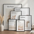 3-Piece Black Aluminum Picture Frames with Mats
