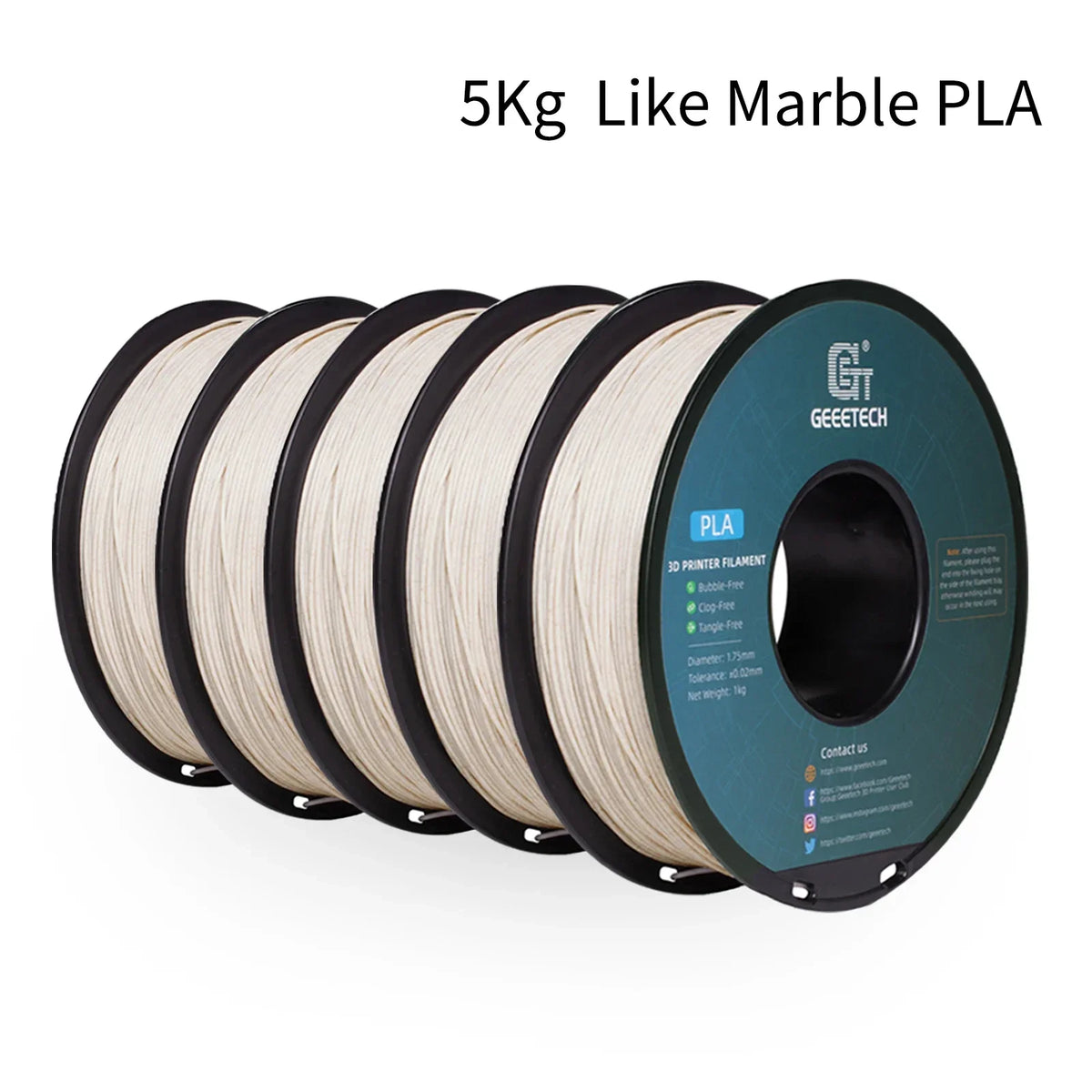 Geeetech Marble-Effect PLA 3D Printer Filament, 1.75 mm