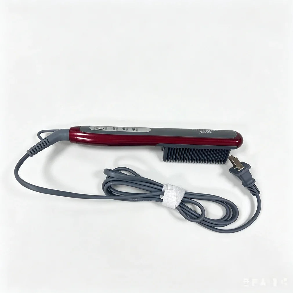 Hair & Beard Straightener Ionic Ceramic Hot Comb Electric Straighten Curling Hair Brush Negative Ion Anti-scalding Styling Tool