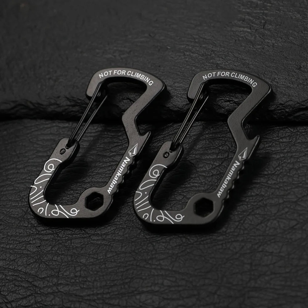1/2/5pcs Outdoor Backpack Carabiner Multifunctional Print D Ring Spring Hook Metal Water Bottle Clip Aluminum Quick Release