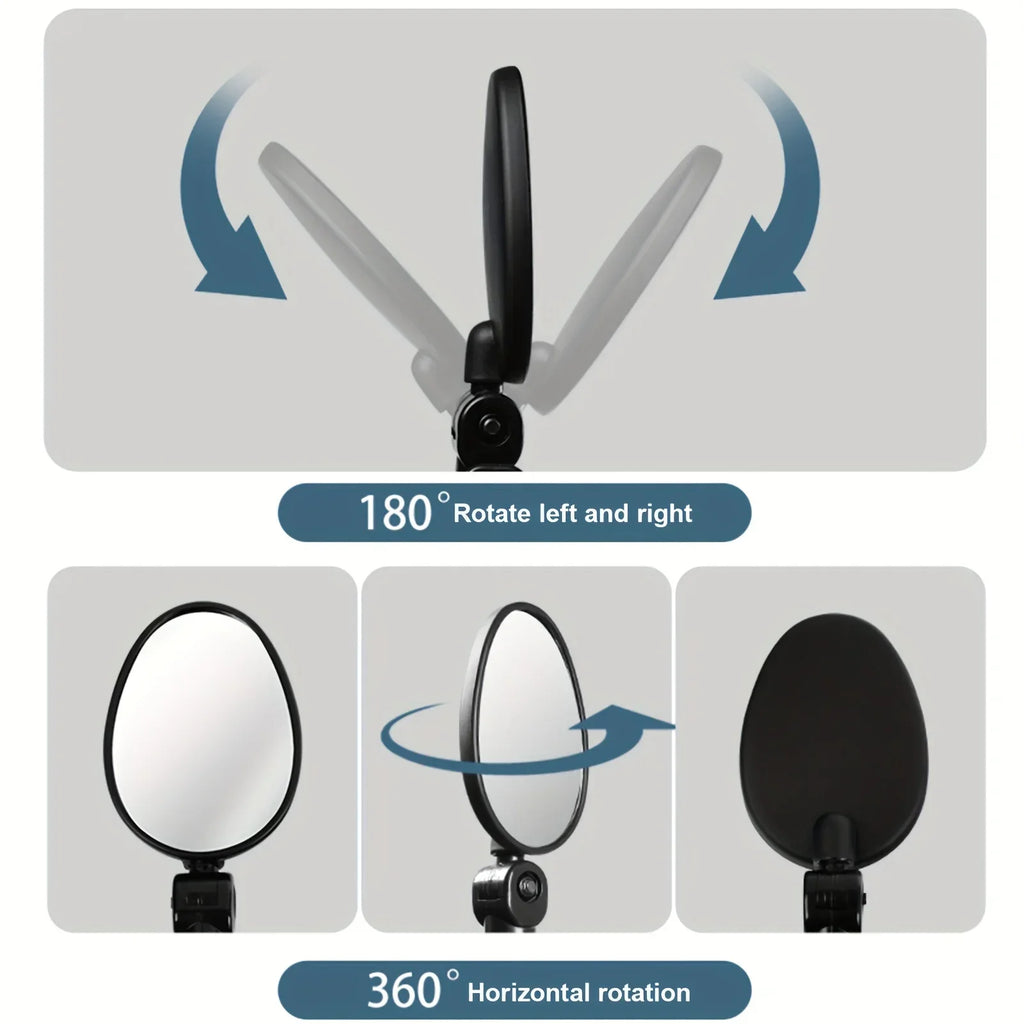1/2PC Bike Mirror 360 Degree Adjustable Rotatable Handlebar Mirror Wide Bycicle Accessories Cycling Rear View Mirror Accesorios