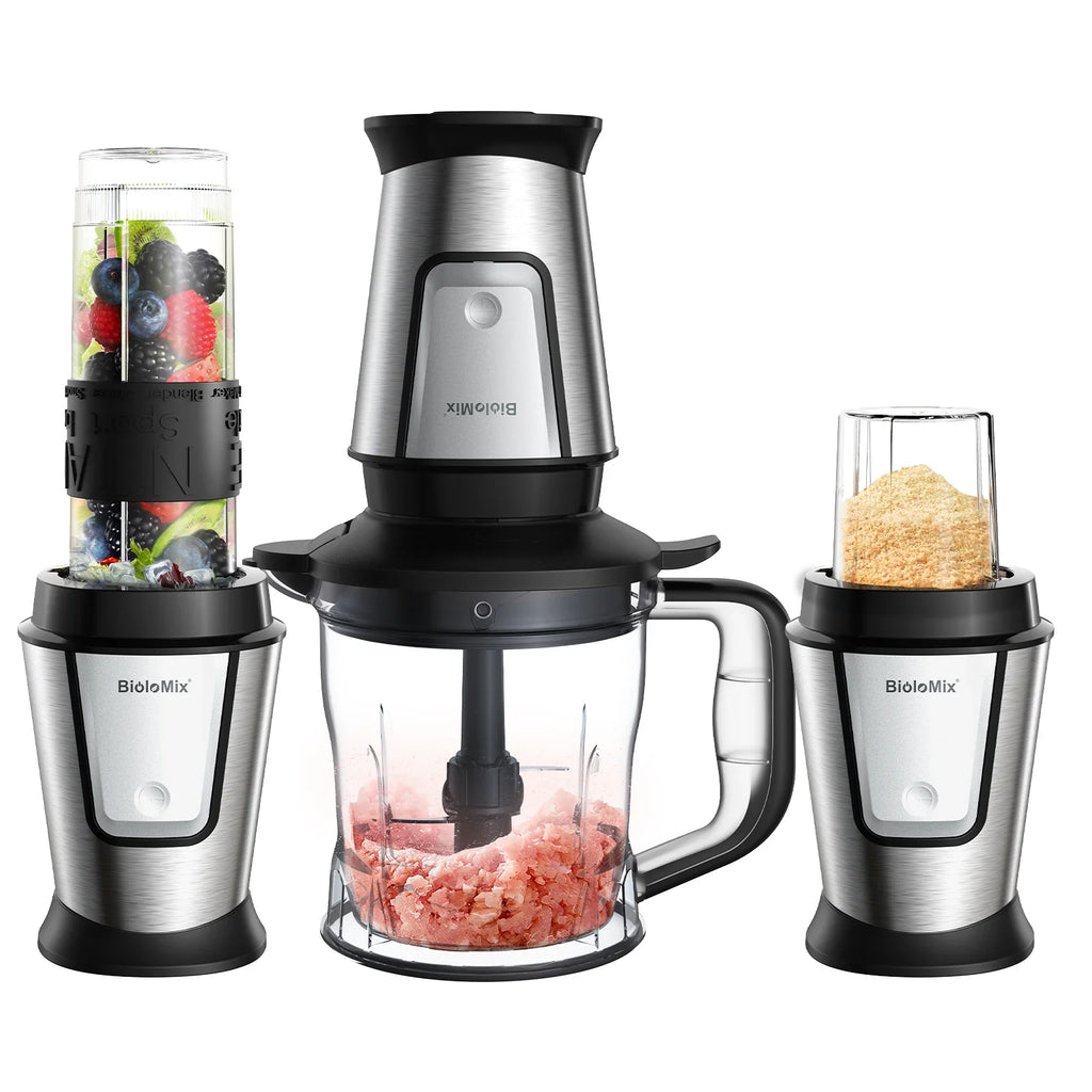 BioloMix TB23M 700W 3-in-1 Blender, Chopper and Grinder Set