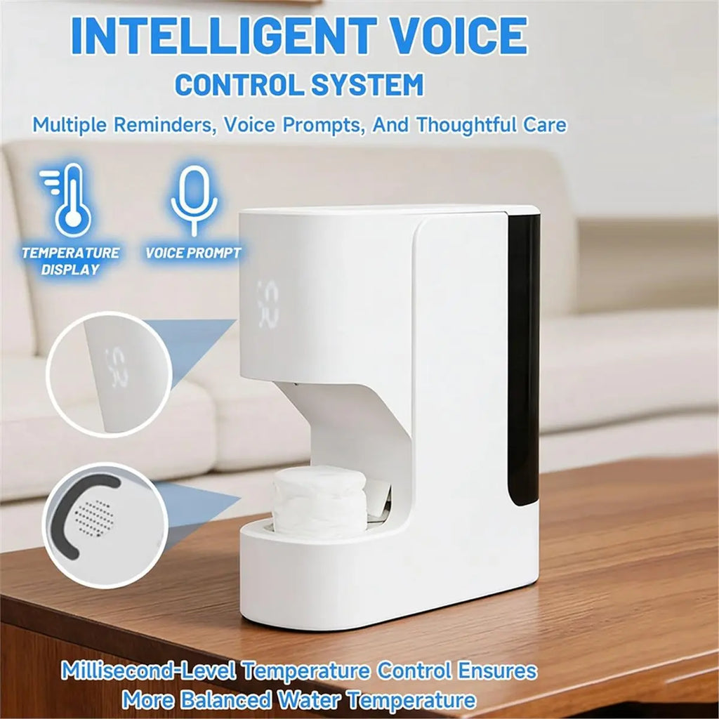 ABZJ Hot Face Towel Heater Machine,55°C Constant Temperature,5-Second Warmth,Smart Voice Alerts,Towel Warmer US Plug