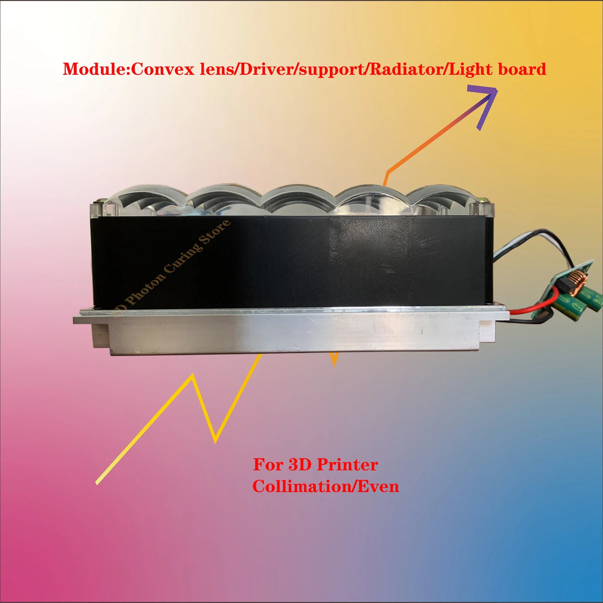 6.08 Inch 3D Printer UV LED 405nm 15PCS Array UV Light Source For 3D MSLA/LCD Printer Power of Light Source 36W Laser Engine