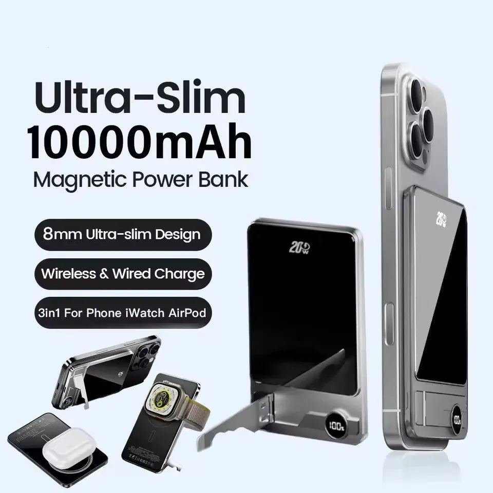 Ultra-thin Magnetic Power Bank Wireless Fast Charging Portable Battery for Apple Watch iPhone Samsung for Magsafe Powerbank