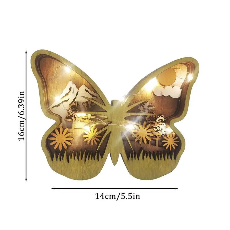 Wooden LED Animal Ornament, Rabbit, Butterfly, Chicken or Bird