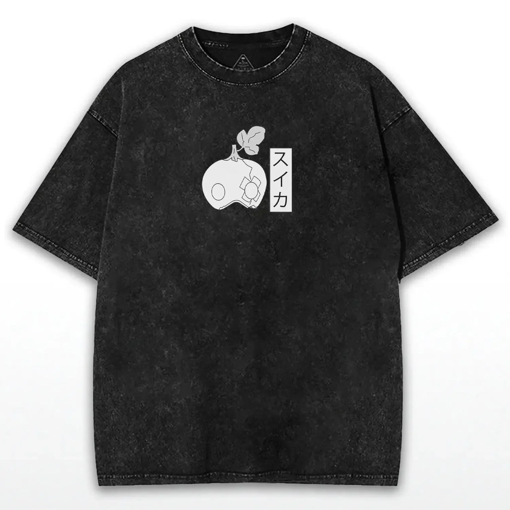 Suika Dr.STONE Anime Asagiri Gen Washed T-shirt Oversized Tee Shirt Summer Short Sleeve Cotton Tops Men Women Clothing