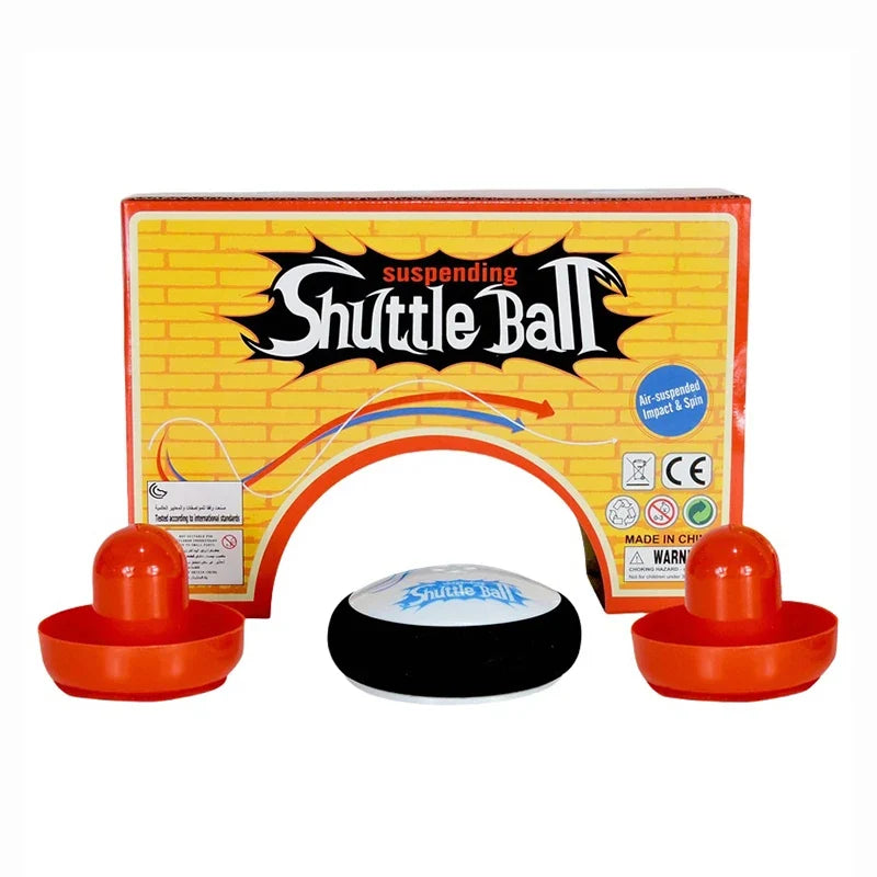 Floating Hover Puck Game with Red Pushers for Kids, Tabletop Hockey Game