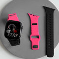 Silicone Sport Band for Apple Watch Ultra 3/2 49mm 42 44 38 40 41mm Two Tone Adjustable Strap for Iwatch S11 10 9 8 7 6 SE3 Belt