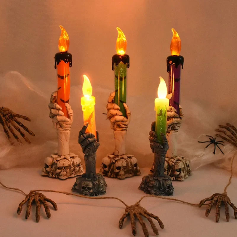 LED Halloween Skeleton Hands Candle Decoration, 1 Piece