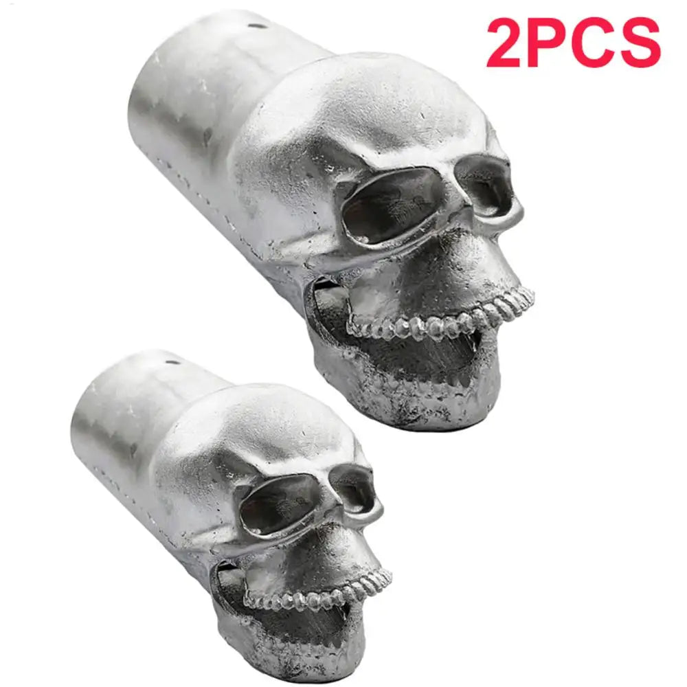 Alloy Skull Exhaust Tip, 5cm Pipe Fit, 1 or 2 Pieces