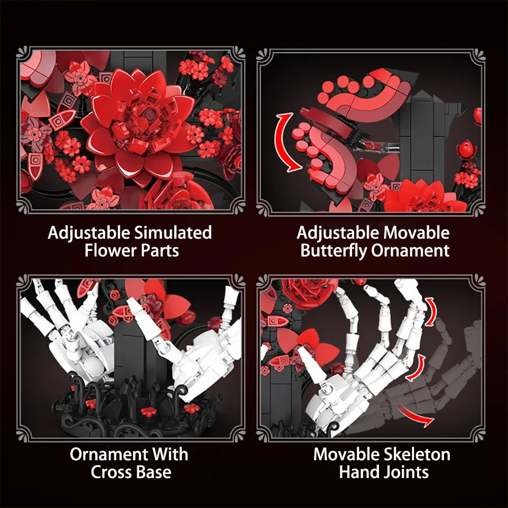 DIY Gothic Building Block Model Set with Multiple Designs and Optional Box