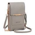 RFID Blocking Touch Screen Cell Phone Bag Women Mini PU Leather Lightweight Card Holder Crossbody Shoulder Bag Adjustable Strap