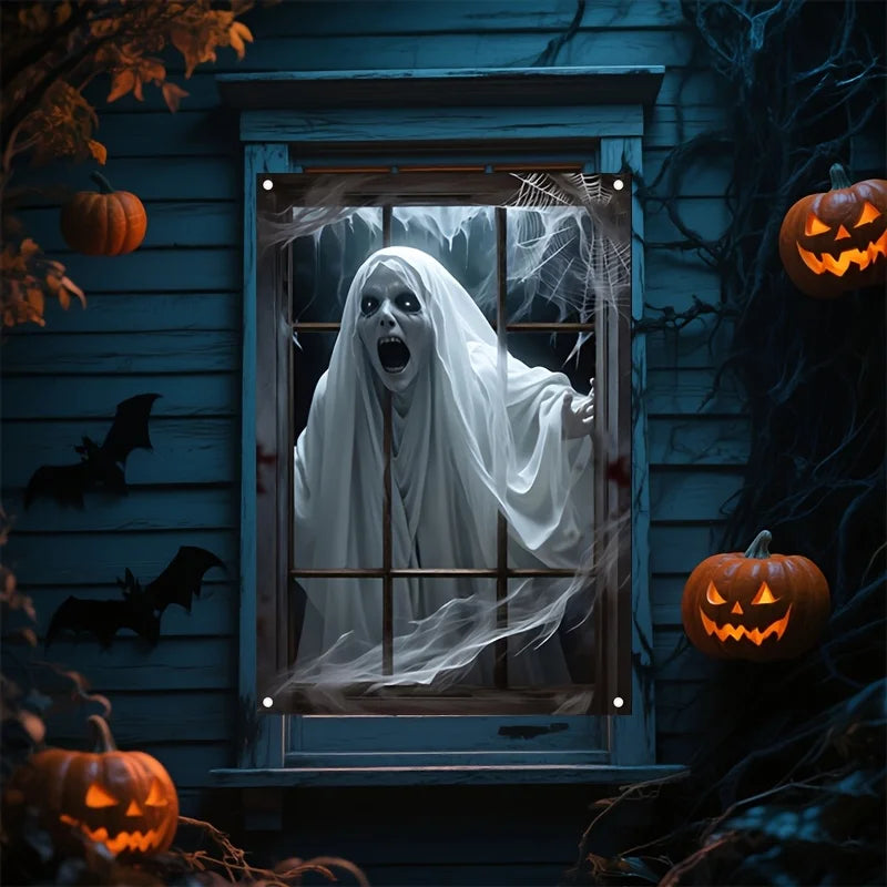 Halloween Ghost Window Banner 80 x 120 cm