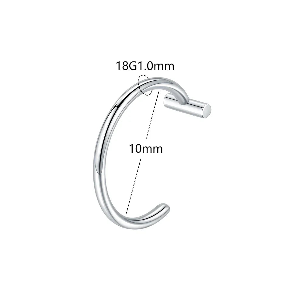 1PC Stainless Steel Fake Nose Ring Hoop Septum Rings Non-Pierced C Clip Lip Ring Earring Fake Nose Piercings Women Body Jewelry