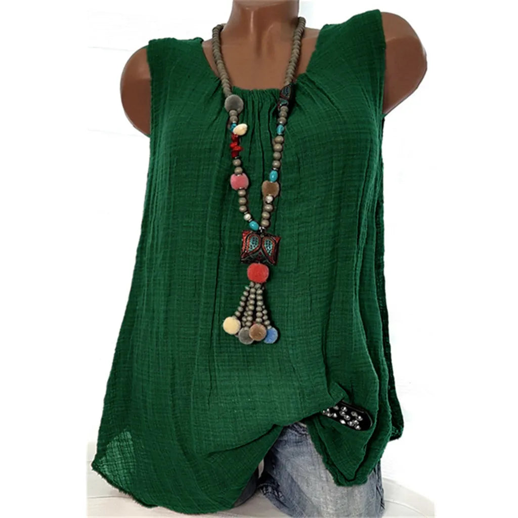 Women Tank Top Sexy Cotton Linen Sleeveless Baggy T-shirt Vest Tee Blouse Tank Tops Plus Sizekit Cropped Feminino Sexy Lingerie