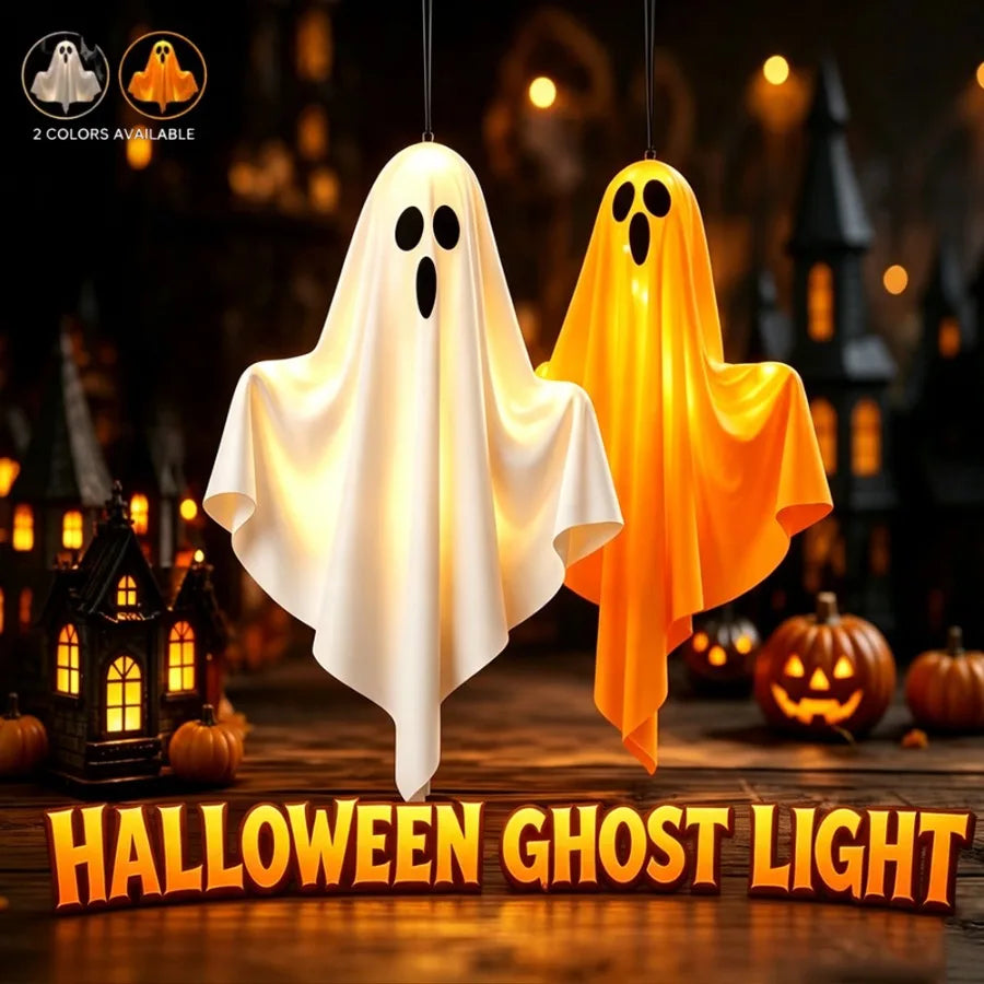 Halloween LED Ghost Lights - Warm White Battery Decorations