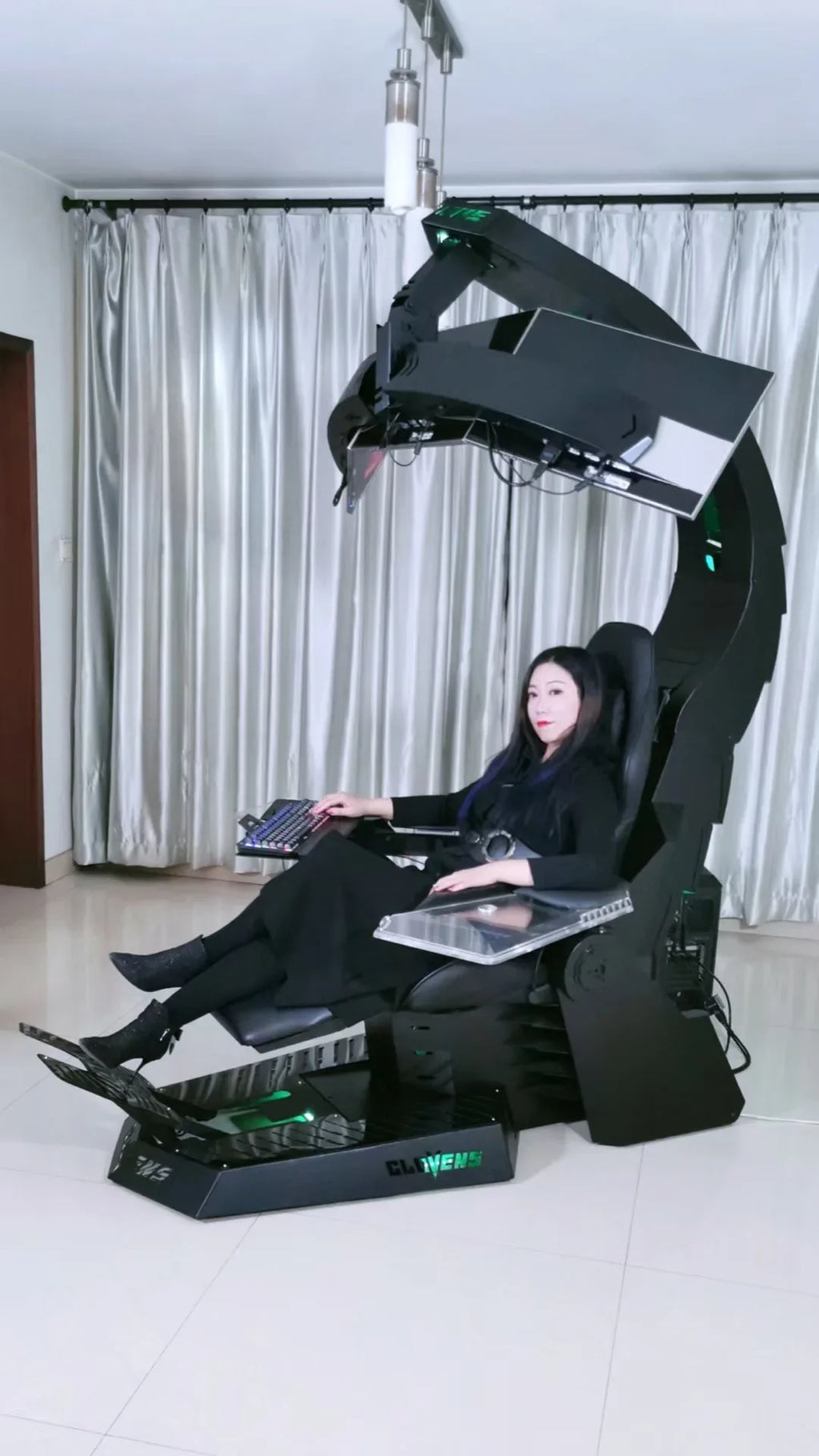 Unicorn Cluvens Brand Scorpio Hot Sell Ergonomic Silica Gamer Chair RGB LED High Back Swivel Racing Gaming Chair With Foot Rest