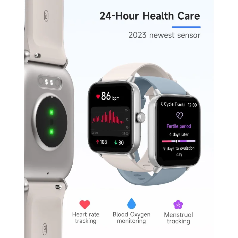2026 New Smart Watch, 1.8" Fitness Tracker with Heart Rate/Sleep Tracker/Multi Sport Modes/Wireless Call,Suitable for Android & IPhone,Unisex, Ideal As A Gift