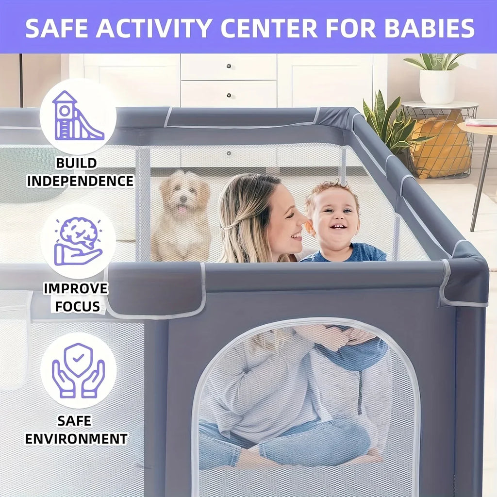 Baby Fabric Playpen, Portable Activity Center with Mesh Sides