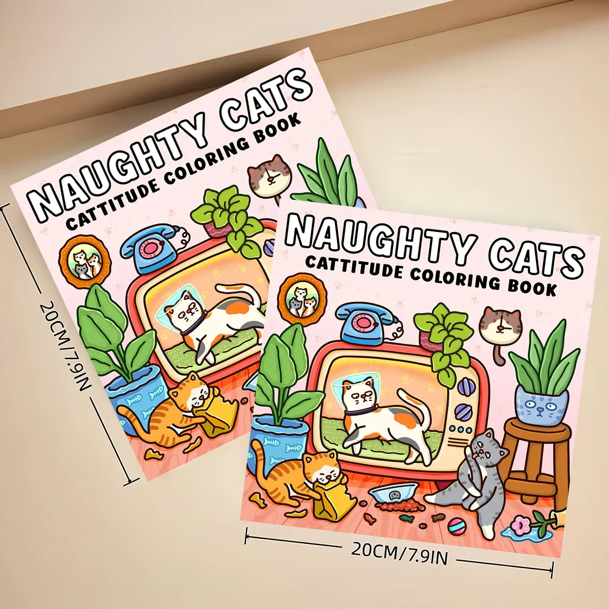 Naughty Cute Cats Coloring Book for Toddlers Kids Ages 3-12, Big Bold Line Funny Mischievous Indoor Household Pet Kitten Educational Drawing Activity Book,Great Gift for Boys Girls & Cat Loving Families