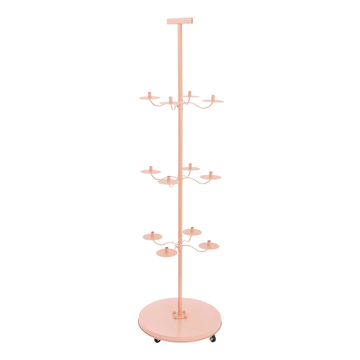 12-Arm Rolling Wig Display Stand with 360° Rotating Tiers