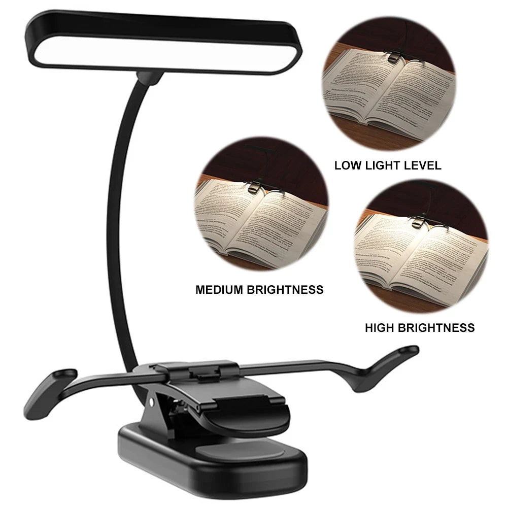 USB Rechargeable Clip-On Music Stand Light, 3 Colors