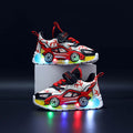 Mgo Kidss New Spring and Autumn Children's Car-Themed Boys' Sneakers, Cartoon Light-Up Shoes for Kids, Boys' Glowing Running Shoes for Ages 1-3-6, Led Light-Up Shoes, Lightweight Boys' Shoes, Light-Up Sneakers, Christmas/Hall