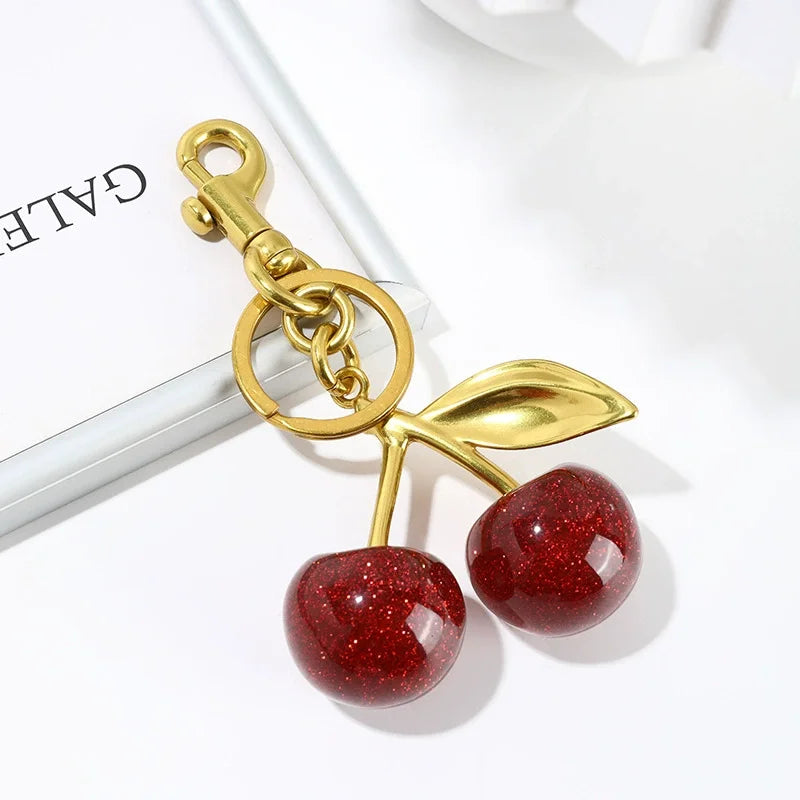 Cherry Pendant Keychain for Bags & Keys