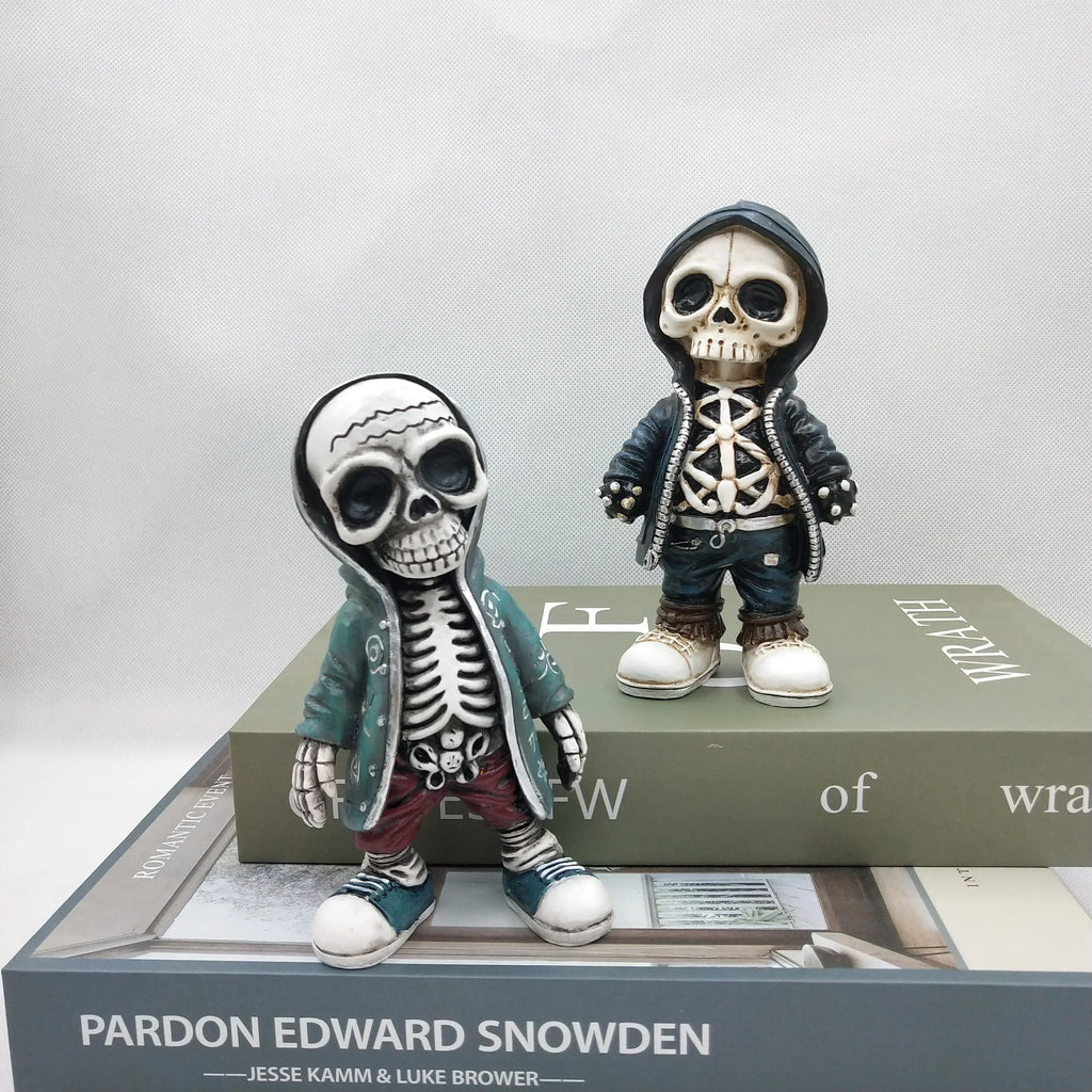 Miniature Resin Skeleton Figurine for Halloween and Gothic Decor