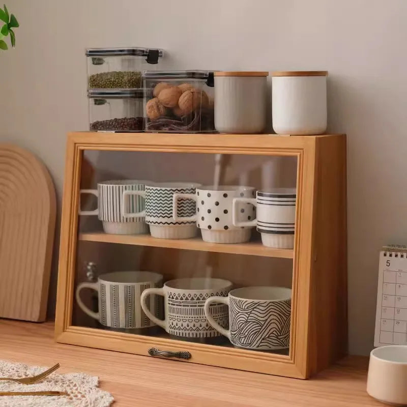 Household desktop cups, utensils, miscellaneous items, organizing small cabinets