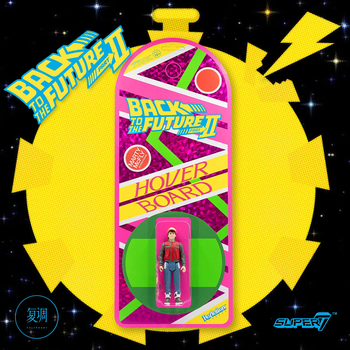 New Arrivals Super7 ReAction Back To The Future Part II Marty McFly Hover Board Limited 3.75" Retro Action Figure
