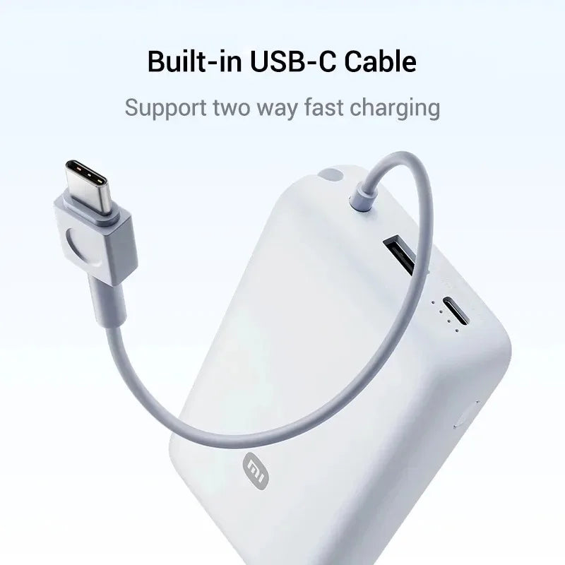 Xiaomi 20000mAh 33W Two-Way Fast Charging Power Bank with Built-in USB-C Cable Portable External Battery for iPhone Samsung