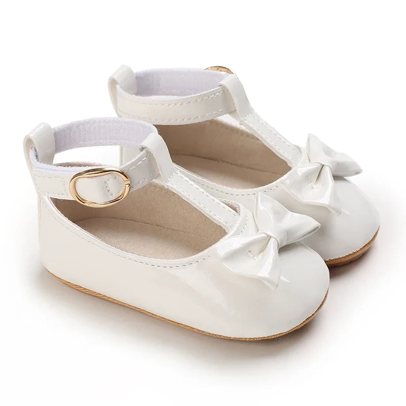 HAIZHIW Fashion PU Leather Baby Princess Shoes Newborn Girls Moccasins Shoes Rubber Sole Prewalker Non-slip Summer First Walkers