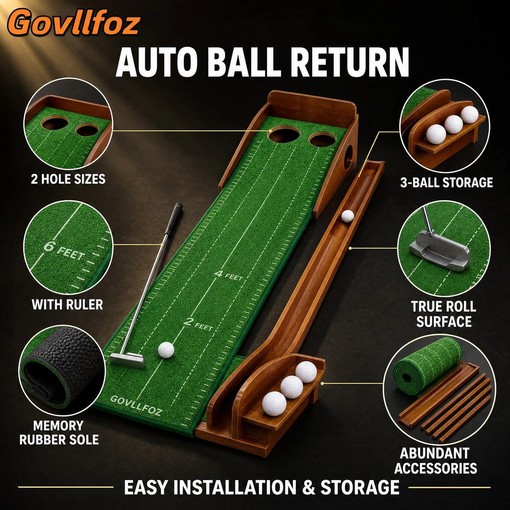 Portable Golf Removable Putting Exerciser Professional Golf Practice Mat Indoor Home Office Outdoor Garden Training Set Tool