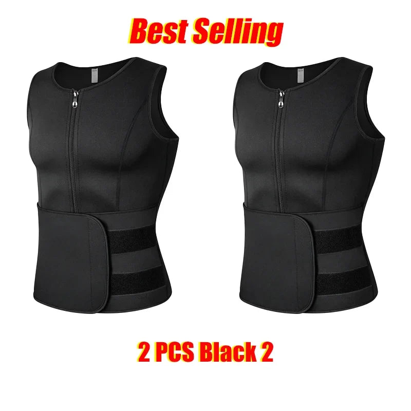 Men Waist Trainer Sauna Vest Fitness Corset Abdomen Slimming Body Shaper Belly Reducing Shapewear Burn Fat Shirt Trimmer Belt