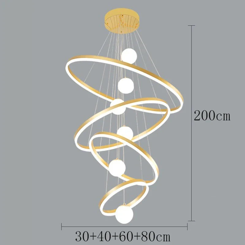 Modern home decor led lights pendant light lamps forstaircase Chandeliers for living room hanging light indoor lighting