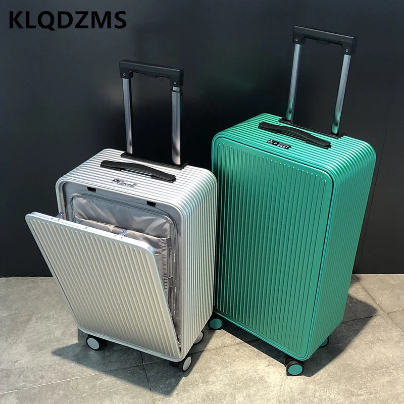 KLQDZMS 17"20"24Inch Metal Aluminum Magnesium Alloy Luggage Universal Wheels Portable Storage Luggage Business Boarding Suitcase