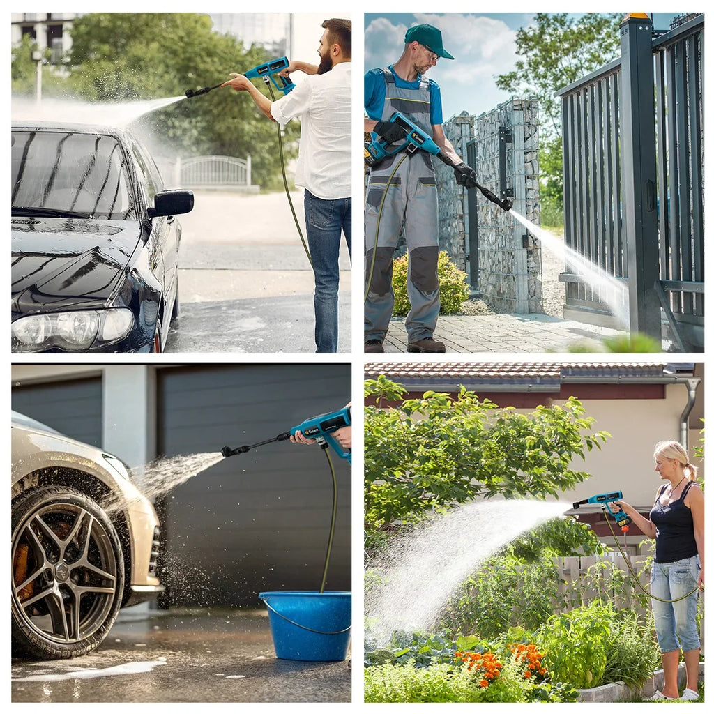 Gisam 250Bar Brushless High Pressure Car Washer Gun 4 Gears Electric Garden Washing Water Spray Gun for Makita 18V Battery Pin