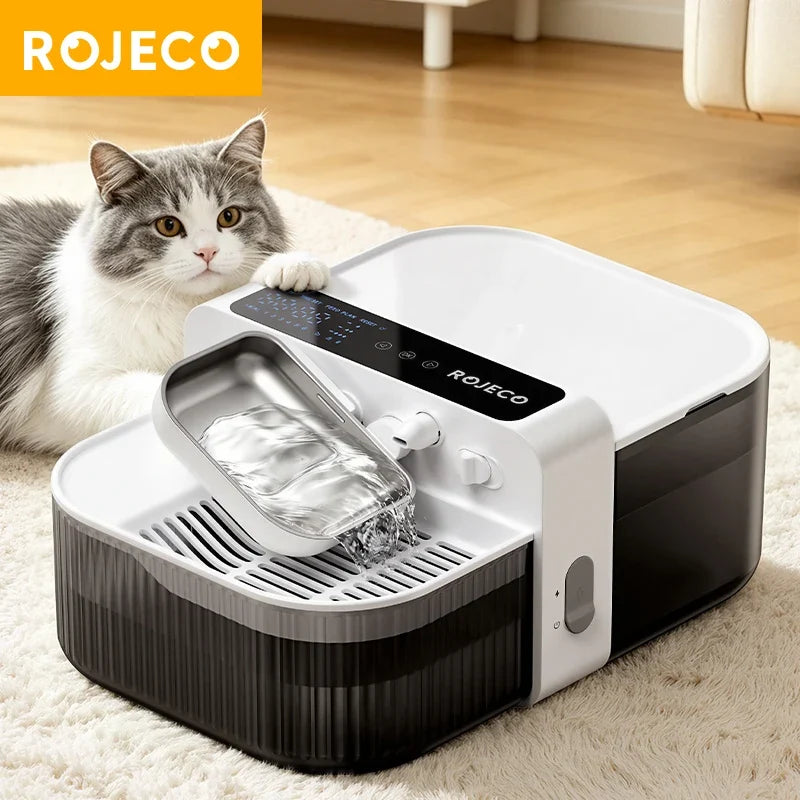 ROJECO 3.5L Wireless Pet Water Fountain Cat Water Dispenser 2000mAh Automatic Sewage Separation Cat Drinking Fountain Supplies