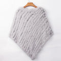 Women's Real Rabbit Fur Poncho Vest Natural Leather Winter Jacket Wrap Coat Shawl  Wedding Party Knitted Fur Vest Wholesale